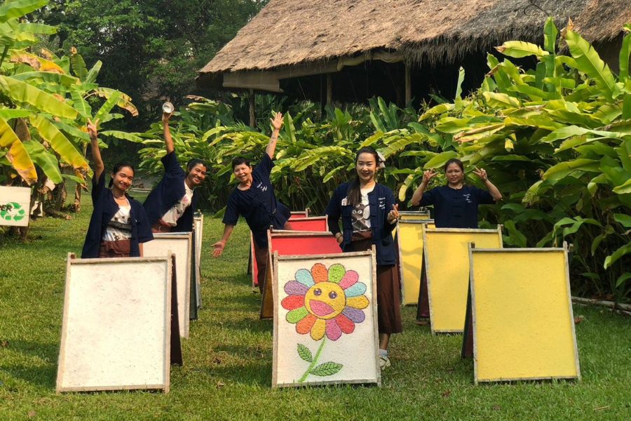 Elephant dung is creatively recycled into handmade paper products