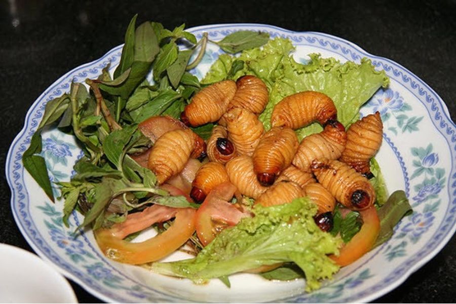 Duong cha la (palm weevil larvae)