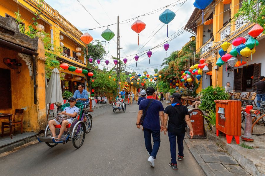 Exploring the charming, walk-friendly streets of Hoi An Ancient Town at a relaxed pace