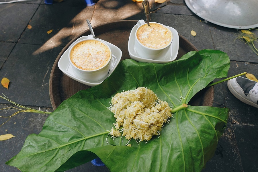 Autumn in Hanoi is best experienced by sipping egg coffee on the pavement while nibbling on green rice flakes