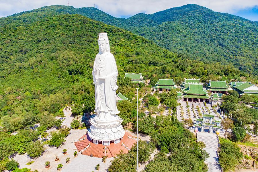 The iconic Lady Buddha statue on Son Tra Peninsula, Da Nang