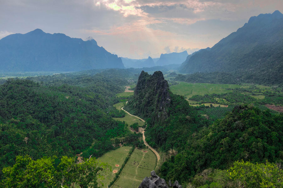 Admire Vang Vieng from above