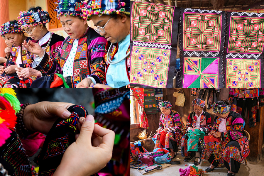 The Lo Lo community has preserved its ancient weaving techniques for generations