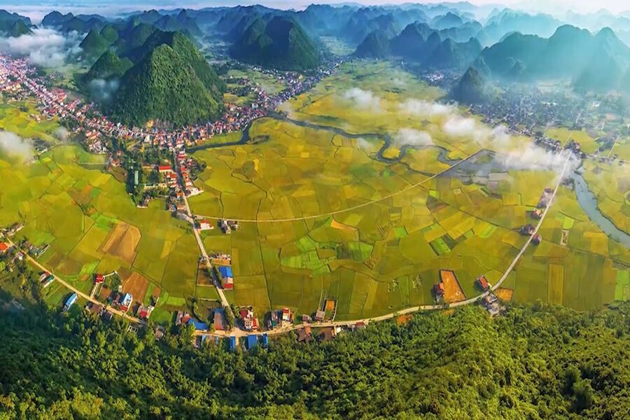 Bac Son Valley's breathtaking scenery viewed from above