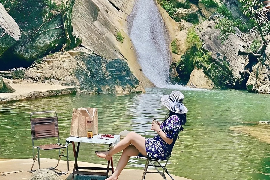 Immersing in a peaceful outdoor camping trip at Na Khoang Waterfall