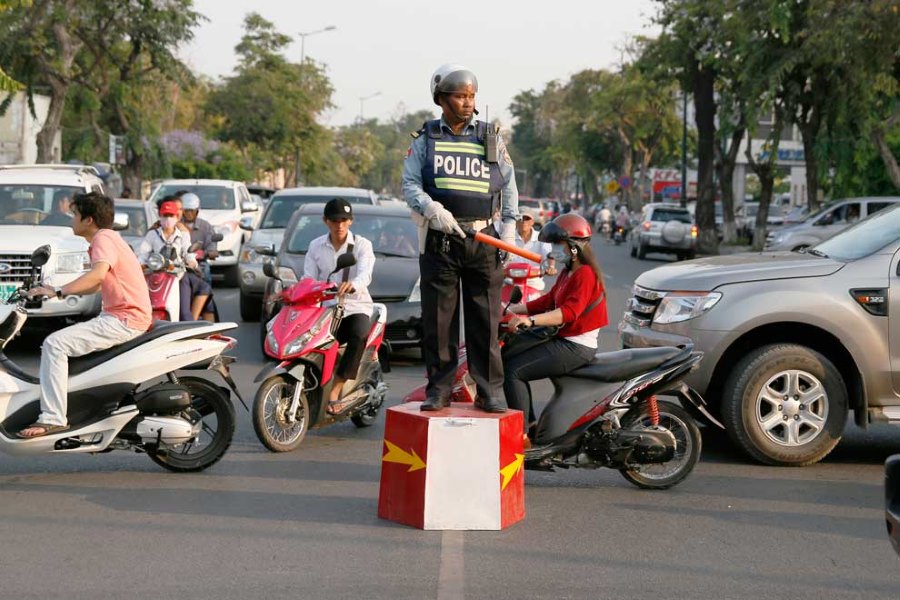 Traffic in Cambodia can be overwhelming due to the heavy traffic