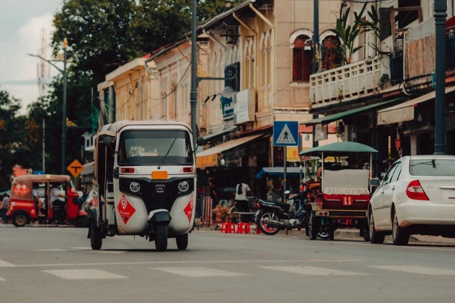   From the city center of Siem Reap, you can take a tuk-tuk 