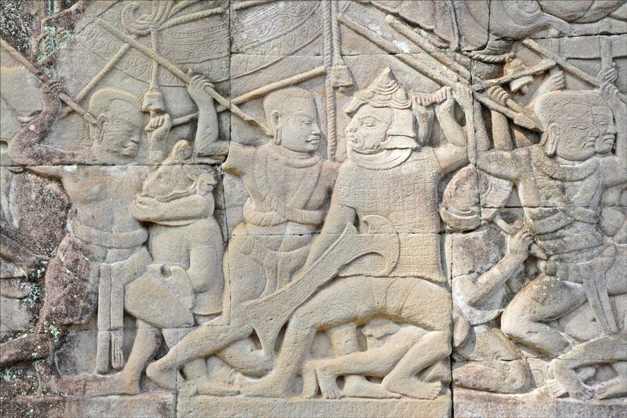 The bas-reliefs of Bayon Temple constitute an extraordinary narrative artistry that unfolds across its galleries, providing a visual chronicle of Khmer life, history, and religious traditions