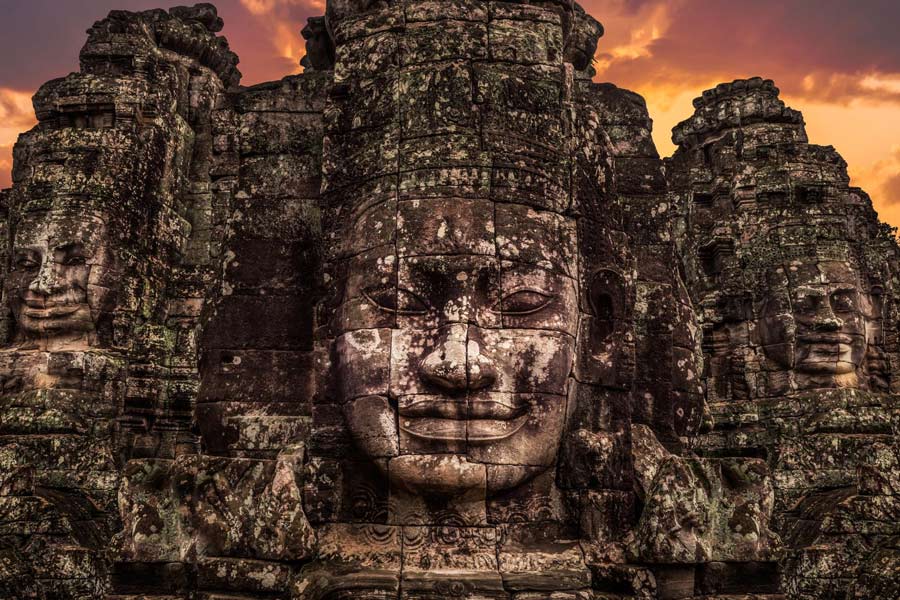 Each face, with its serene expression, is thought to represent either the bodhisattva Avalokiteshvara, a manifestation of compassion in Buddhism, or possibly the likeness of King Jayavarman VII, who commissioned the temple's construction