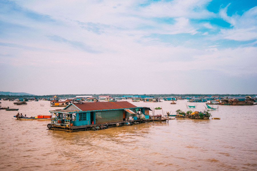 Chong Kneas is one of the well-known floating villages on Tonle Sap Lake, situated near the city of Siem Reap in Cambodia