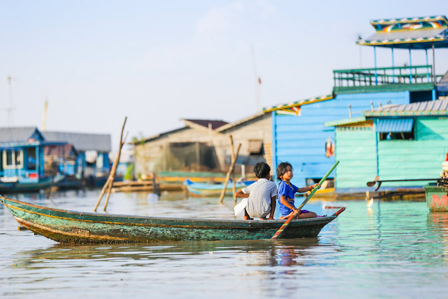  Kampong Luong is a floating village situated on the western side of Tonle Sap Lake in Cambodia