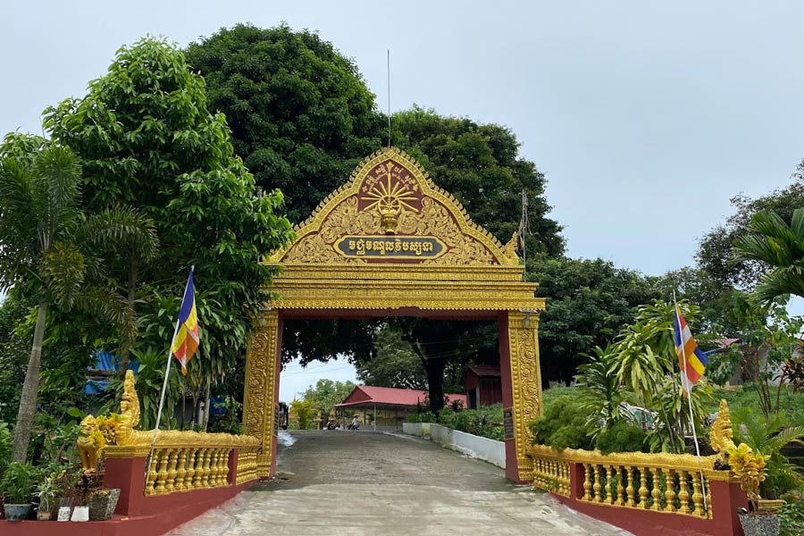 The Wat Leu Pagoda in Sihanoukville, Cambodia, is adorned with a variety of decorative motifs, adding to the aesthetic richness of its traditional Khmer architecture