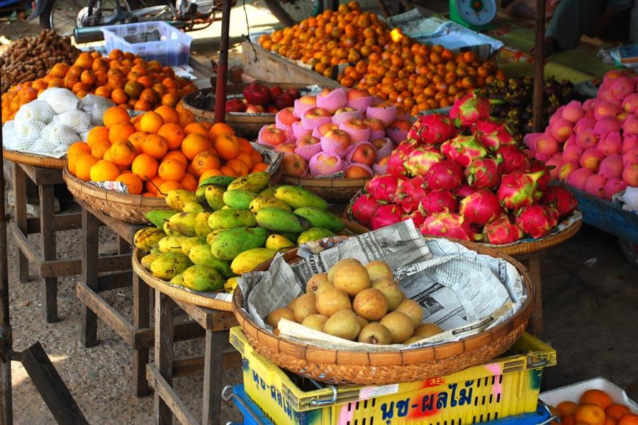 Stung Treng Border Crossing Station - fresh seasonal fruits