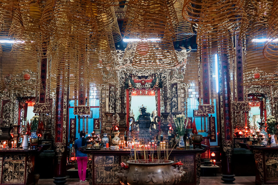 The main hall is a solemn space inside designed with many unique details