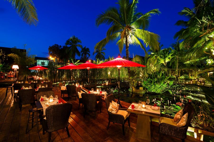 Dining at upscale restaurants in Laos 