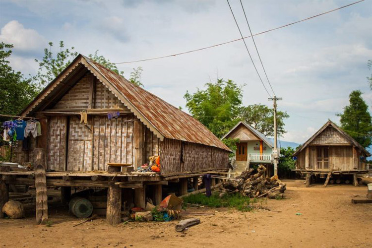 Typical houses of the M'Nong ethnic group