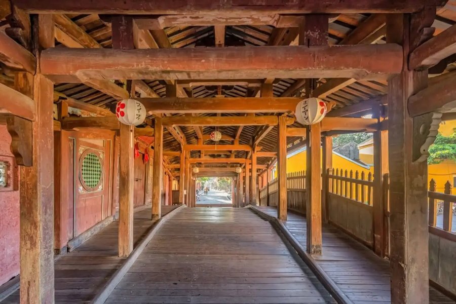 The interior of the Japanese Covered Bridge in Hoi An Ancient Town in 2020