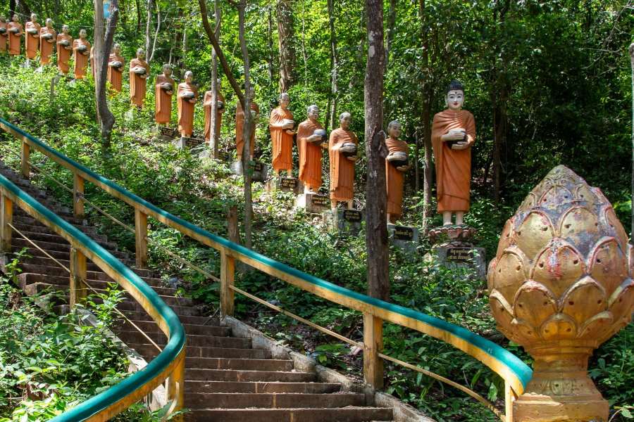 To visit the stupa at the top, you need to climb 300 steps