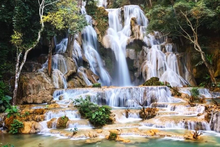 Kuang Si Falls located in Luang Prabang province, Laos