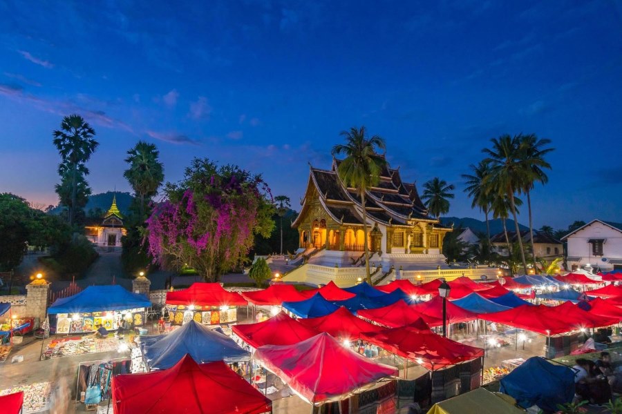 The Luang Prabang Night Market attracts many tourists