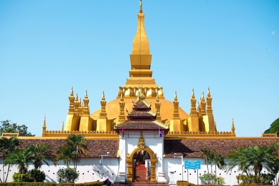 Vientiane is the capital of Laos and has hundreds of large and small temples