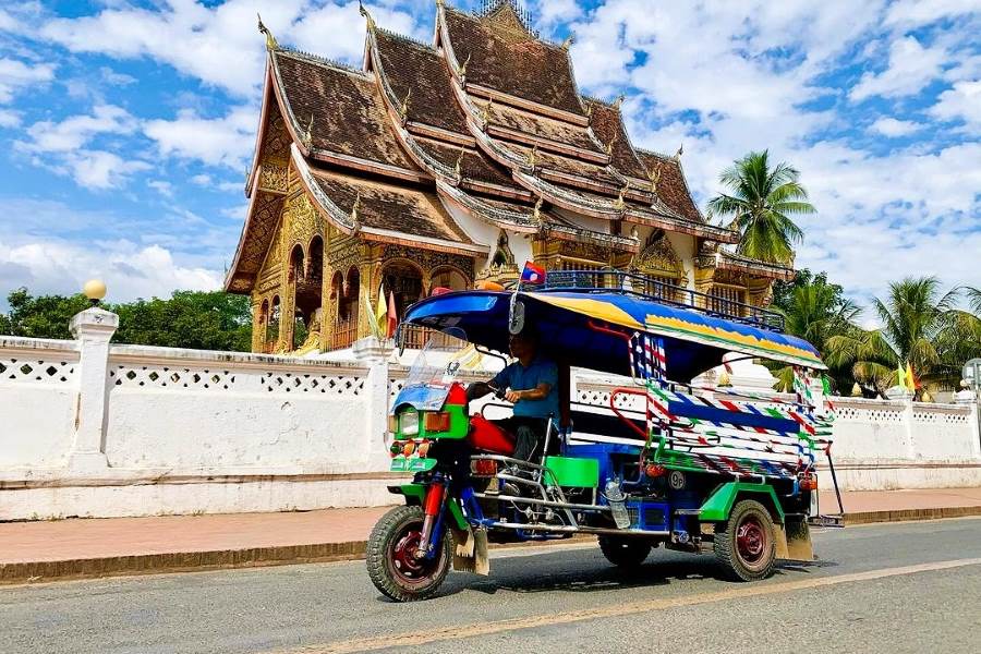 Tuk-tuks can be a popular mode of transportation for your adventure in Laos 