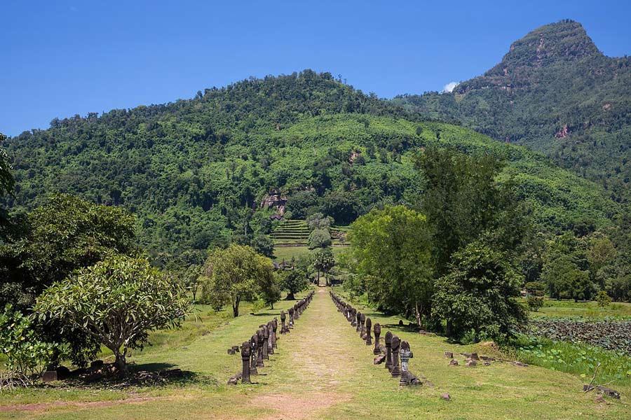 The Lower Temple area or the lowest steps is where the temple entrance gate is located