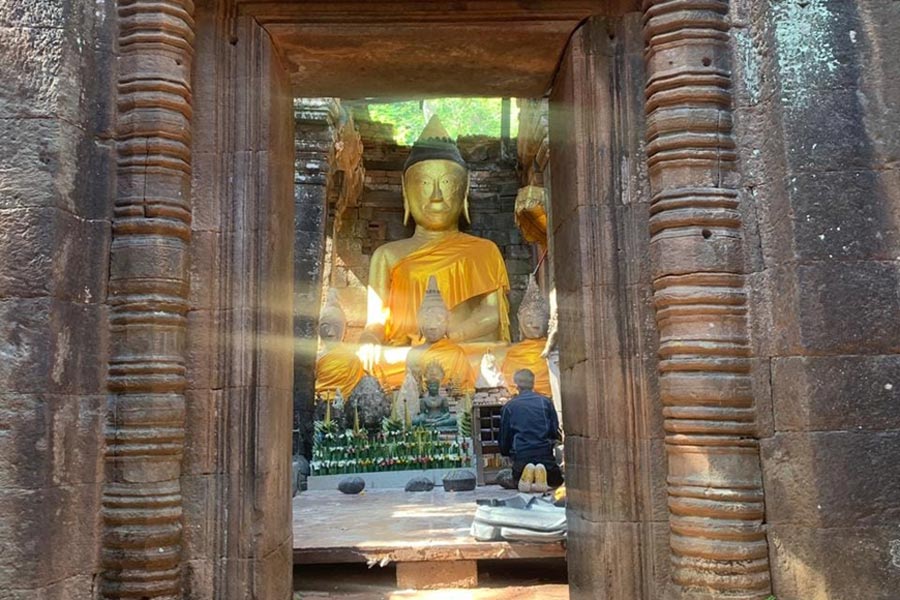 Wat Phou, with its strategic location at the base of Mount Phu Kao, became a significant religious and cultural center