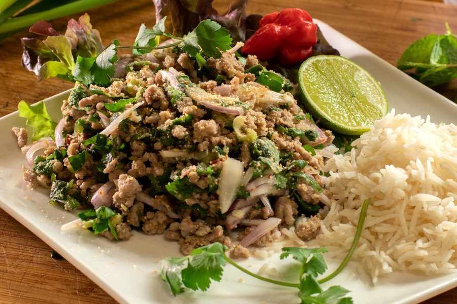 Larb, also known as Laap, is a quintessential dish of Laos