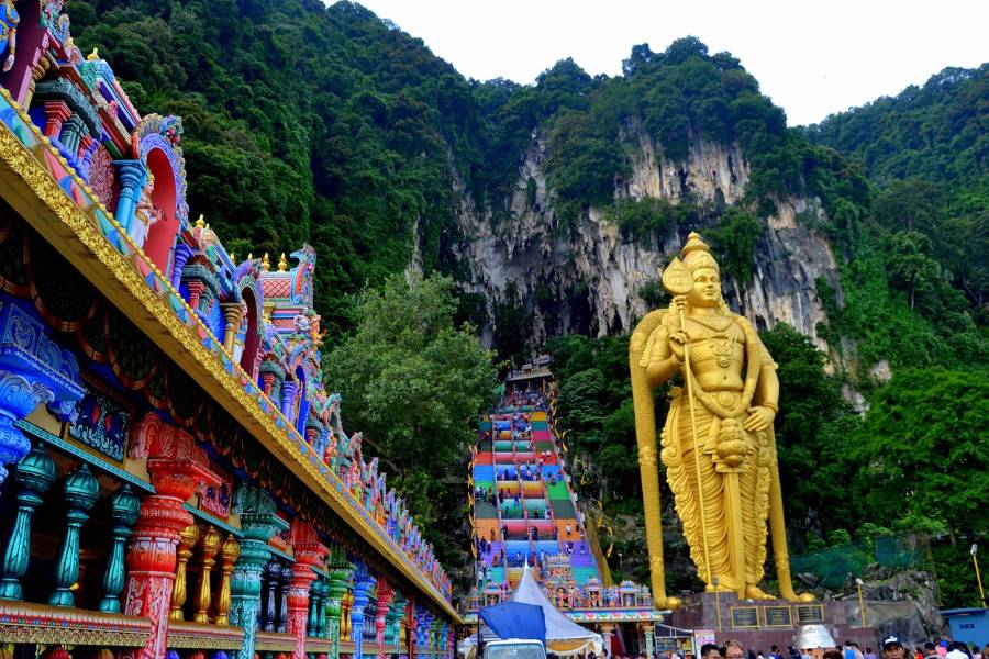 Batu Caves is one of the most famous tourist attractions in Malaysia