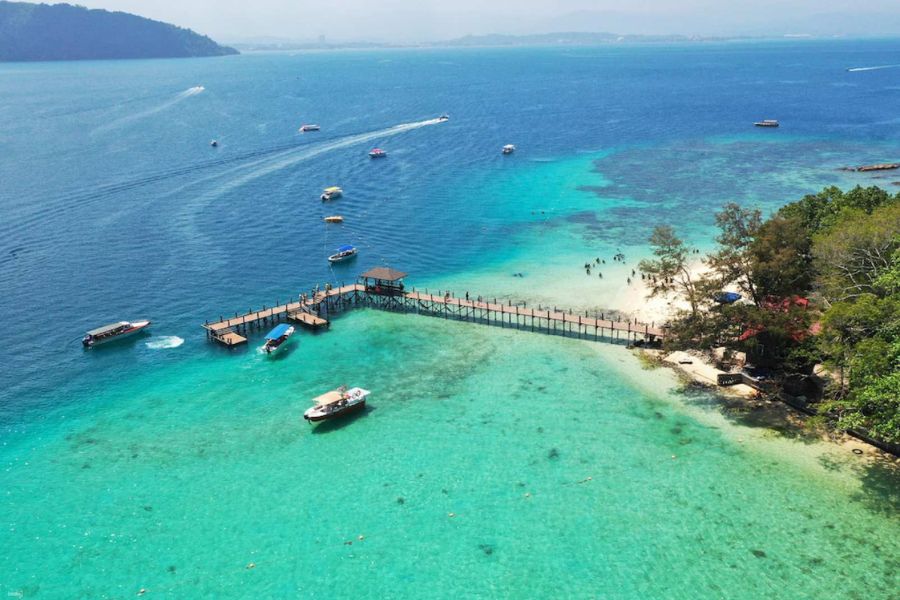 The view of Manukan Island from above