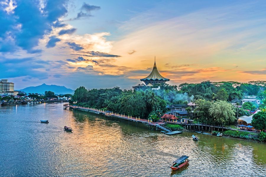 Beautiful view of Kuching city in Sarawak