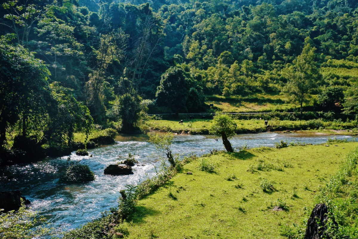 Landscape of Nam Tra Waterfall