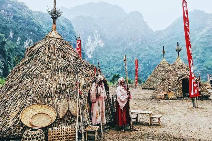 Bamboo huts at Film set of “Kong: Skull Island