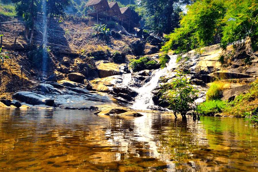 The waterfall is a popular destination for visitors who enjoy nature and outdoor activities