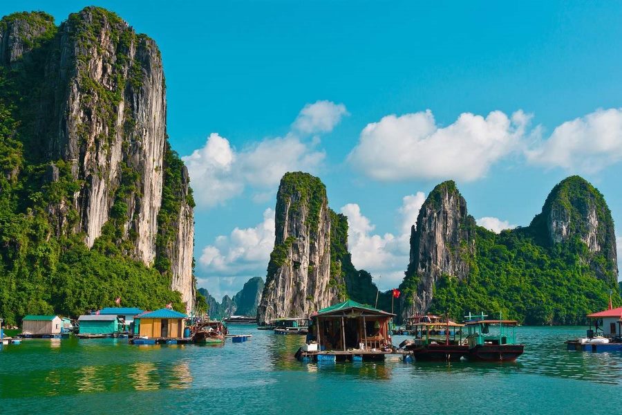 The Vung Vieng floating village from above