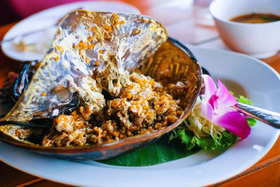 The spicy horseshoe crab egg salad 