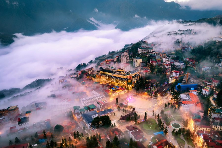 The Sapa town on the cloud season