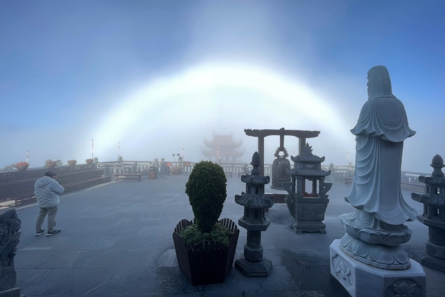 The Buddha's halo is a rare phenomenon for the luckiest visitor