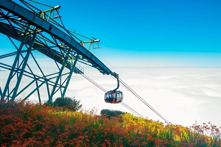 Admire the sea of clouds from the Fansipan cable car