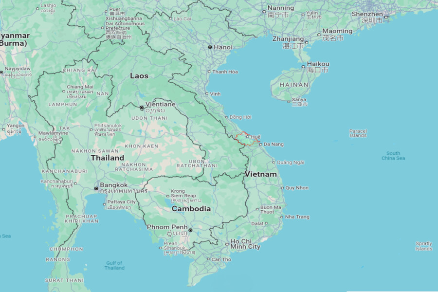 Hue is located in the center of Vietnam. Photo: Google Maps