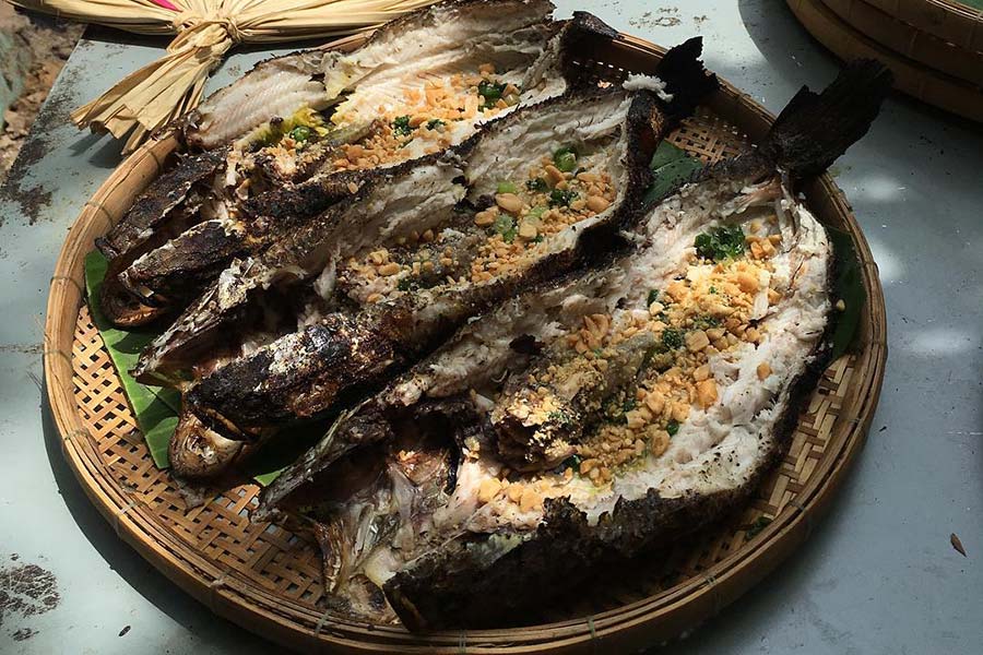 Grilled snakehead fish - Ta Dung National Park