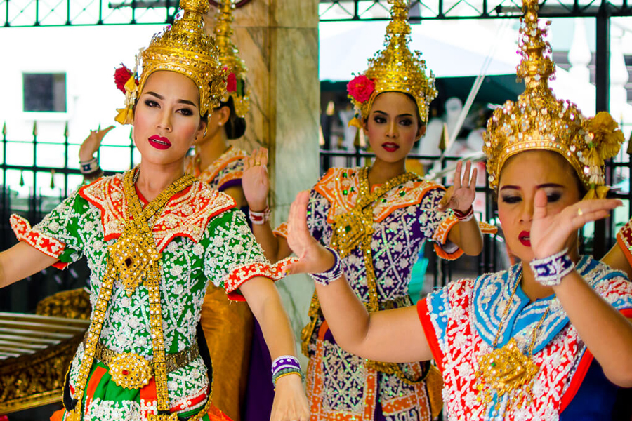 The area around the Erawan Shrine often hosts traditional Thai dance performances