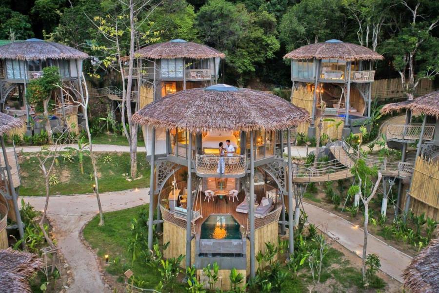 Each villa feels like it's nestled and resting on a lofty treetop