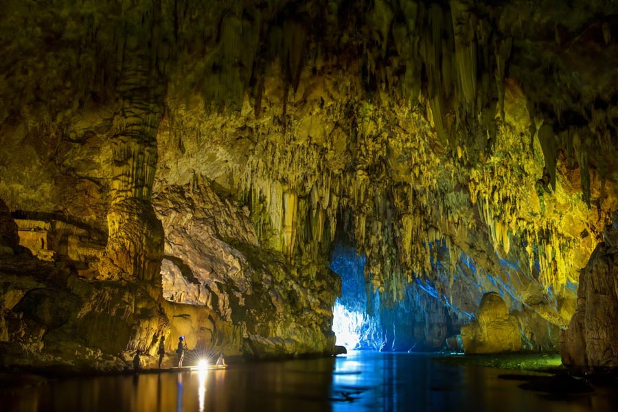 Stalactites and stalagmites are mineral formations that occur in caves as a result of the deposition of minerals from dripping water