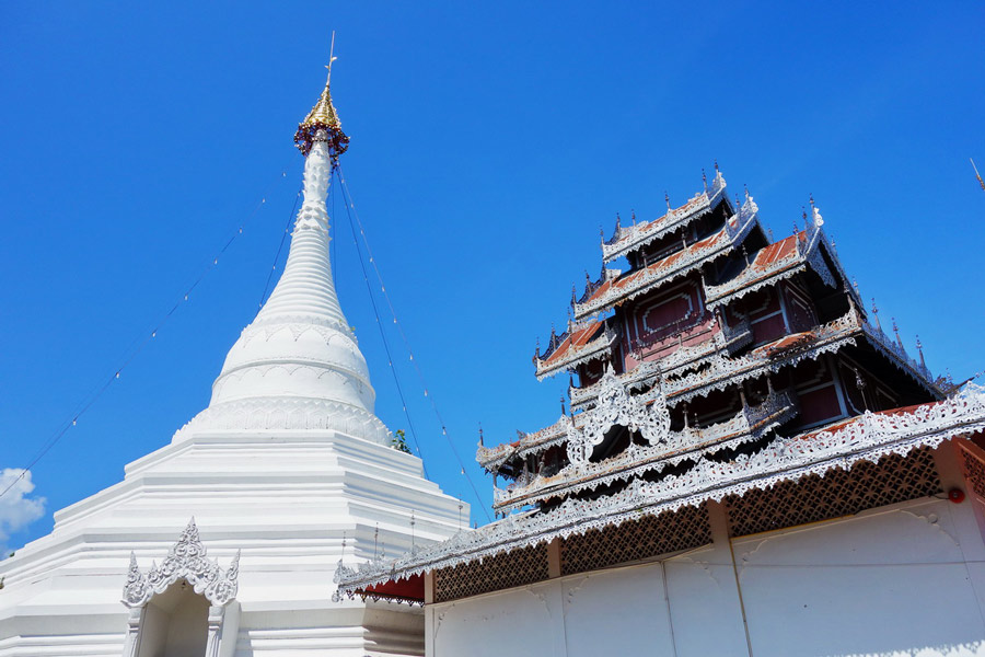 The Ubosot at Wat Phra That Doi Kong Mu is a significant structure within the temple complex