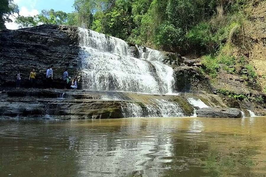 Camping in Three Layers Waterfall