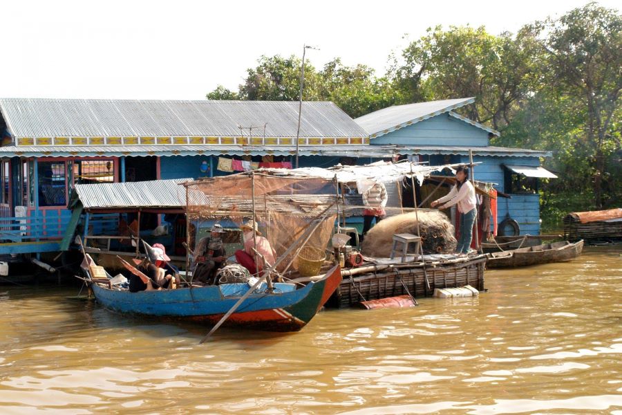 Tonle Sap Lake in Cambodia is home to many freshwater fish