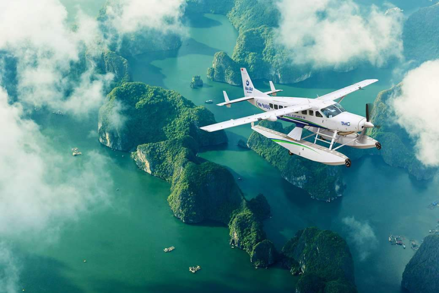Arrive in Ha Long Bay by seaplane from Hanoi