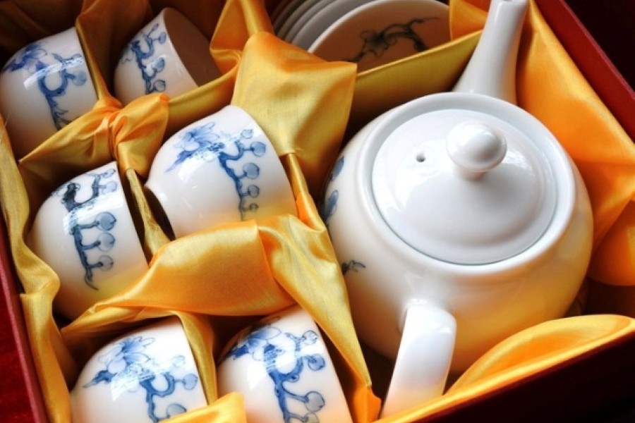 Traditional ceramic teaware set from the Pottery Museum